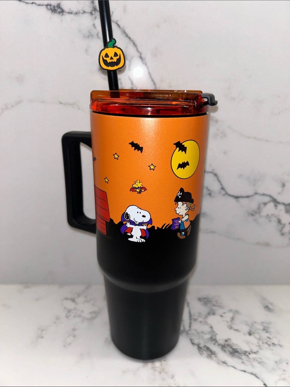 Peanuts Halloween Travel Tumbler with Straw